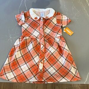 Gymboree girls plaid pumpkin shirt dress.